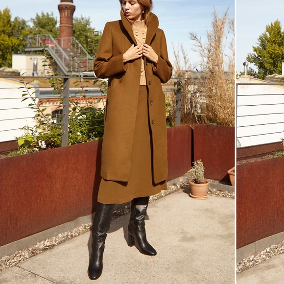 Aritzia Cocoon Coat Long- Cigar - Picture 2 of 3